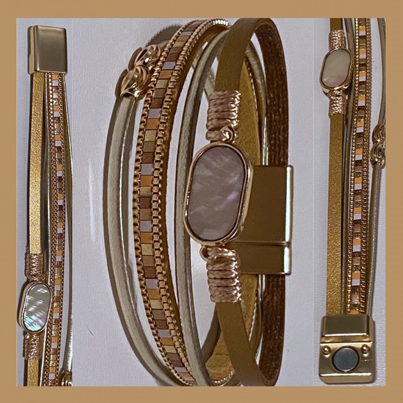 Multi Strand Faux Leather Magnetic Closure NWT - Picture 7 of 7